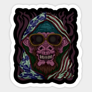 Fashion Monkey street art Sticker